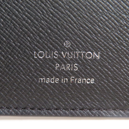 LOUIS VUITTON LV SHW Wallet Money Clip M62978 Taiga Leather Black