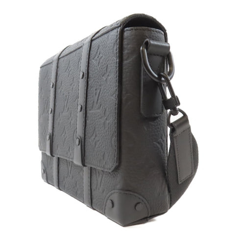 LOUIS VUITTON LV Trunk Messenger Shoulder Bag M57726 Monogram Taurillon Black