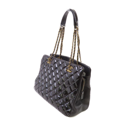 CHANEL CC GHW Chain Shoulder Bag Patent Leather Black v2