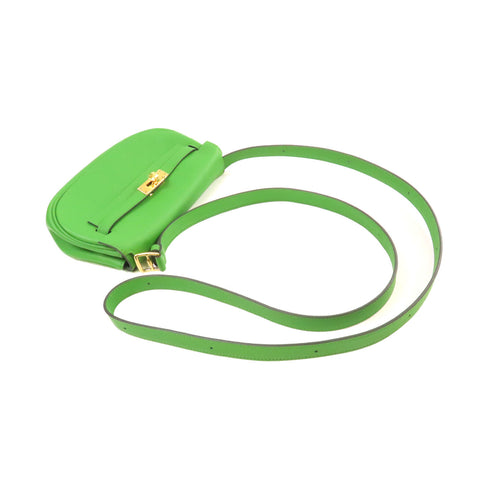 HERMES GHW Kelly Moove Shoulder Bag Crossbody Swift Leather A8 Vert Yucca Green