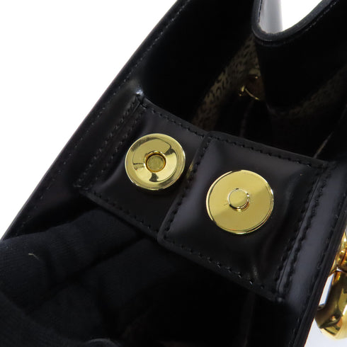 CARTIER GHW Tote Bag Shoulder Bag Calfskin Leather Black