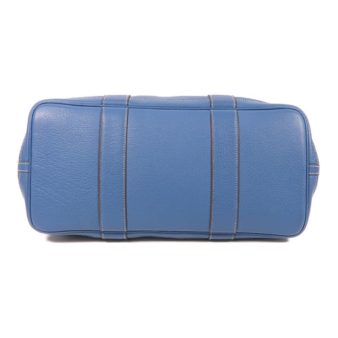 HERMES PHW GardenParty PM Hand Bag/Tote Bag Negonda Leather Bleu Jean