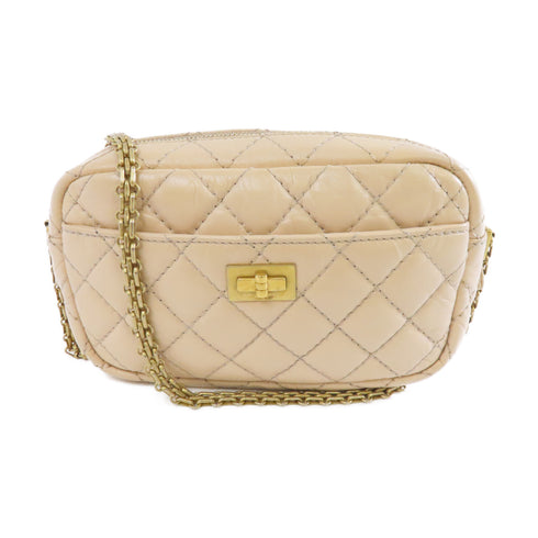 CHANEL Quilted CC GHW 2.55 Camera Bag Chain Shoulder Bag Calfskin Leather Pink