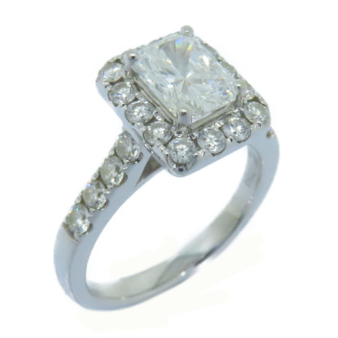 Fine Jewelry 1.02ct Diamond Ring Accessories US#6.25 18K White Gold