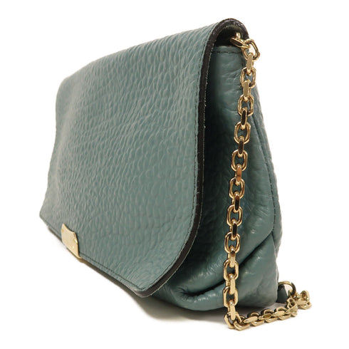 BURBERRY GHW Shoulder Bag Calfskin Leather Blue