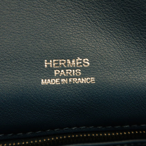 HERMES PHW Mini Berlin Shoulder Bag Swift Leather Light Blue