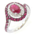 FINE JEWELRY 0.79ct/0.65ct Ruby 0.14ct Diamond Ring 18K White Gold US#6