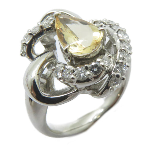 FINE JEWELRY 1.29ct Imperial Topaz 0.41ct Diamond Ring PT900 Platinum US#5.5