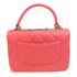 CHANEL Quilted CC GHW Flap Bag With Top Handle 2Way Lambskin Leather A92236 Pink