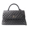 CHANEL Quilted CC SHW Coco Handle Medium 2 Way Bag Calfskin Leather Black