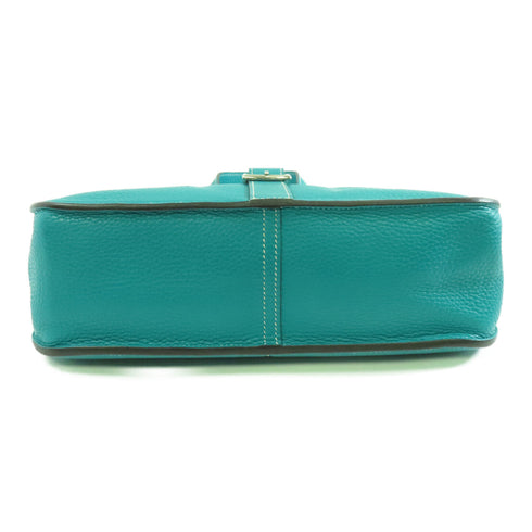 HERMES PHW Halzan 31 2way Shoulder Bag Taurillon Clemence Leather Green