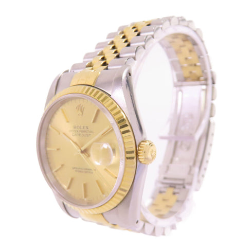 ROLEX Datejust Automatic Watch 16233 18K Yellow Gold Stainless Steel Gold