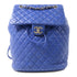 CHANEL Quilted CC SHW Backpack Rucksack Lambskin Leather Blue