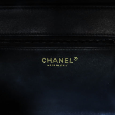CHANEL Quilted CC GHW Filigree Vanity Case Hand Shoulder Bag Caviar Leather Navy
