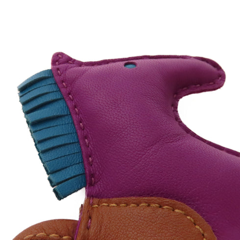 HERMES Rodeo MM Charm Swift Leather Purple/Brown/Blue