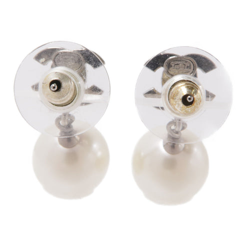 CHANEL CC Earrings Accessories A23 Metal PVC Silver White