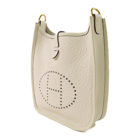 HERMES GHW Evelyne TPM Shoulder Bag Clemence New White