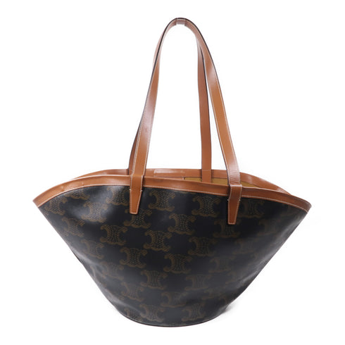 CELINE Couffin Bag Shoulder bag Coated Canvas Black Brown