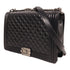 CHANEL CC Boy 30 Chain Shoulder Bag Lambskin Leather Black