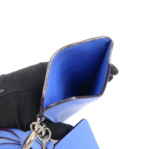 Christian Dior CD SHW Accessories Pouch Shoulder Bag Lambskin Leather Blue