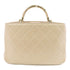 CHANEL Quilted CC GHW 2 Way Shoulder Bag Handbag Leather Beige