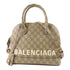 GUCCI GG GHW Gucci x Balenciaga Shoulder Bag 681699 PVC Coated Canvas Brown