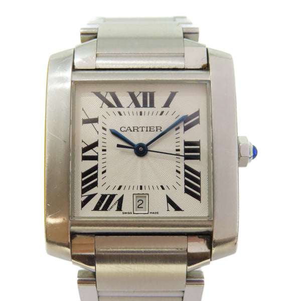 CARTIER Tank Francaise Automatic Watch 2302 Stainless Steel White v1