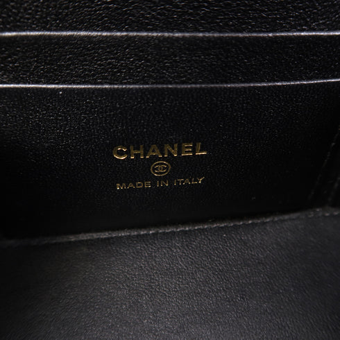 CHANEL Quilted CC GHW Vanity Case Chain Shoulder Bag AP3120 Lambskin Black