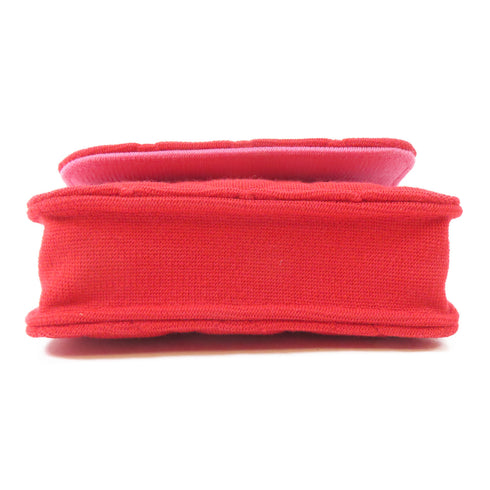 CHANEL Quilted CC GHW Chain Shoulder Crossbody Bag Fabric Red