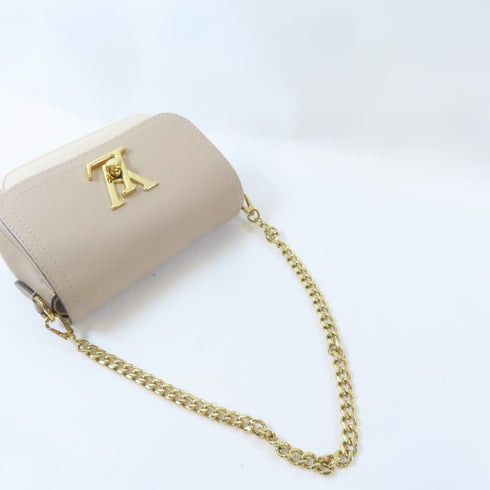 LOUIS VUITTON LV GHW Lockme Tender 2 Way Shoulder Bag M58554 Calfskin Beige/Blue