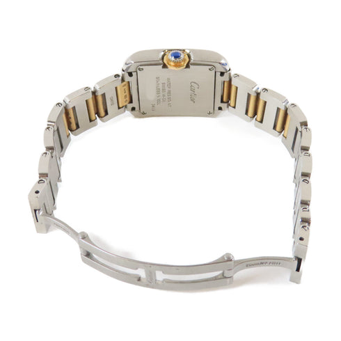 CARTIER Tank Anglaise Small Watch W5310046 18K Yellow Gold Stainless Steel #14cm