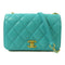 Chanel CC GHW Chain Shoulder Bag Calfskin Leather Mint Green