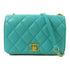 Chanel CC GHW Chain Shoulder Bag Calfskin Leather Mint Green