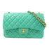 CHANEL CC GHW Large Classic Chain Shoulder Bag Lambskin Leather Green