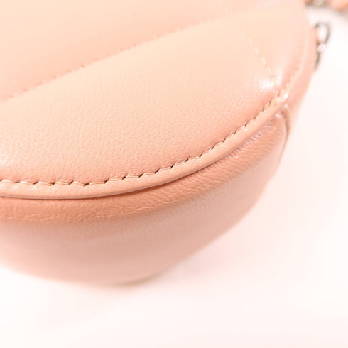 CHANEL CC Round Clutch 19 2 Way Shoulder Bag Handbag Lambskin Leather Pink