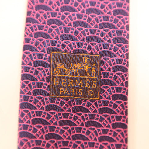 HERMES Tie Ties Silk Purple