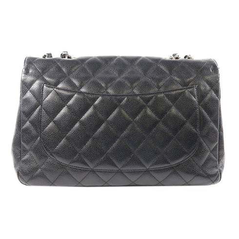CHANEL Quilted CC SHW Jumbo Shoulder Bag AS8600 Grained Calfskin Leather Black