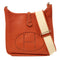 HERMES PHW Evelyne PM Shoulder Bag Clemence Leather Sanguine