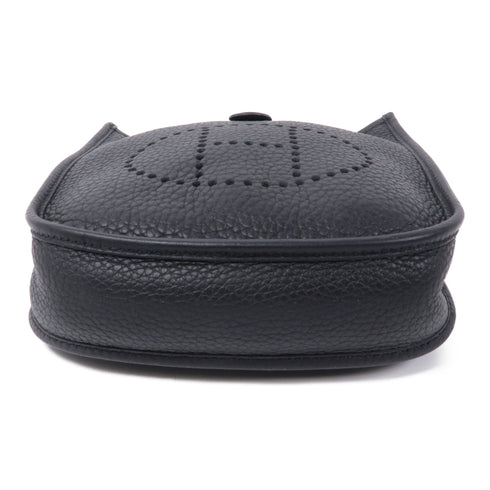 HERMES GHW Evelyne TPM Shoulder Bag Clemence Leather Black v1