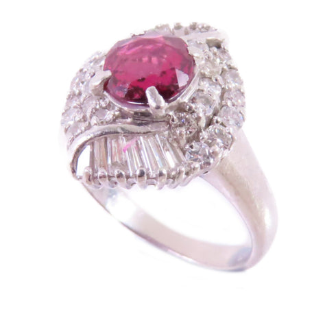 Jewelry Ruby Diamond Ring US#5.5 PT900 Platinum