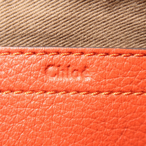 Chloe GHW Shoulder Bag Calfskin Leather Red