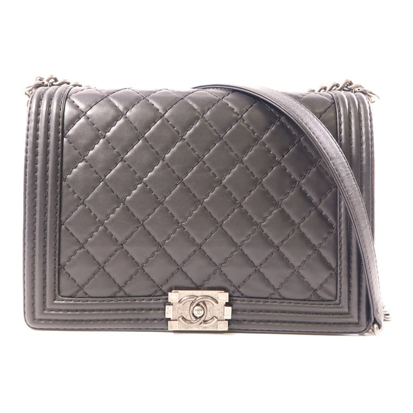 CHANEL CC SHW Boy 30 Crossbody Chain Shoulder Bag Leather