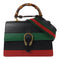 GUCCI GG GHW 2 Way Shoulder Bag Handbag 421999 Calfskin Leather Black Red Green