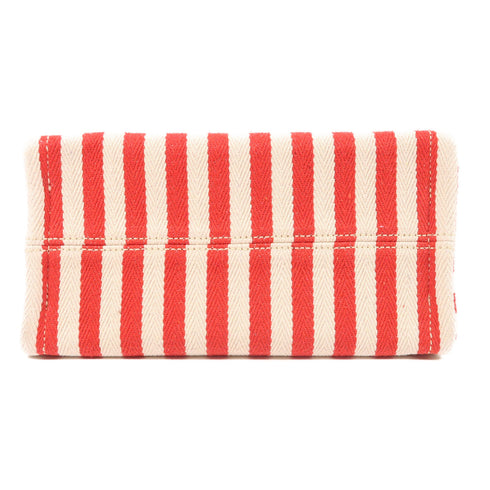 CELINE GHW 2 Way Shoulder Bag Canvas Red/White/Brown