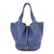 HERMES PHW Picotin MM Hand Bag/Bucket Tote Bag Clemence Leather Colvert