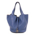HERMES PHW Picotin MM Hand Bag/Bucket Tote Bag Clemence Leather Colvert
