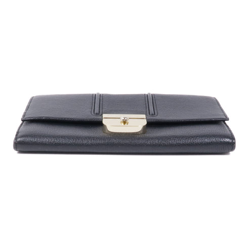 Kate Spade GHW Wallet On Chain Calfskin Leather Black