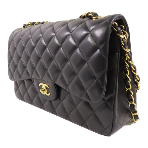 CHANEL CC GHW Chain Shoulder Bag Lambskin Leather Black v4