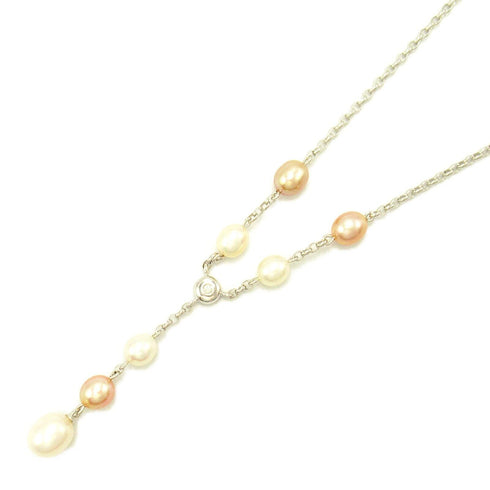 MIKIMOTO Pearl Diamond Necklace 18K White Gold