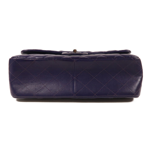 CHANEL CC SHW Large Classic Chain Shoulder Bag Lambskin Leather Purple